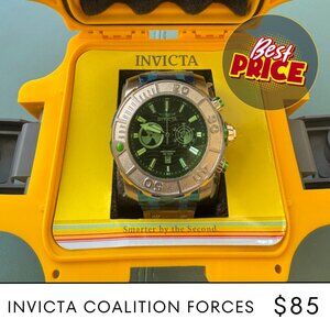 NEW LOW PRICE! 😳 INVICTA Coalition Forces Men's Silver & Green Watch